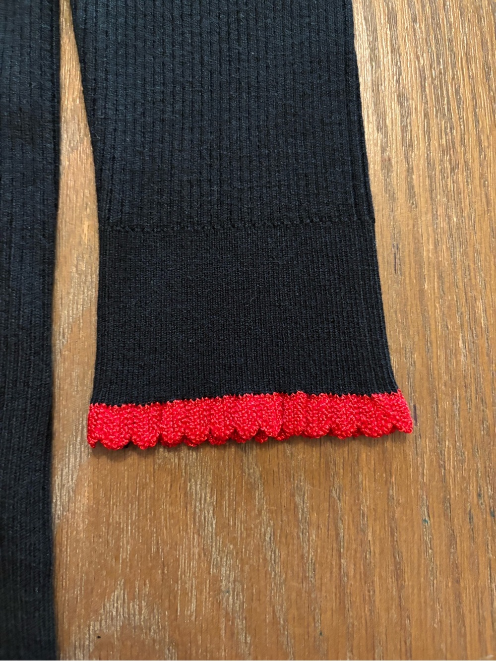 Scotch & Soda Black V-Neck Ribbed Sweater with Red Trim - Picture 7 of 9